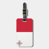 マルタ製荷物タグの旗（革ひも付き） ラゲッジタグ (正面縦)