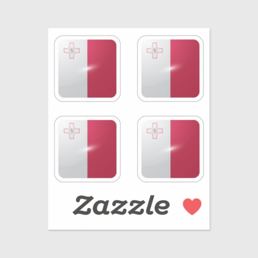 マルタ角光沢フラグ シール (シート)