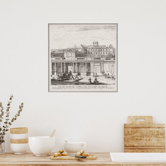 マルタ騎士テンプラールのヴィンテージイメージパレス ポスター (キッチン)