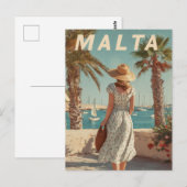 マルタ50年代ビンテージ旅行 ポストカード (正面/裏面)