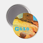 マルタ・ゴゾ・シェル・アンド・タワー マグネット (正面/裏面)