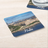 マルタ・バレッタの砦マノエルとスリエマ スクエアペーパーコースター (アングル)