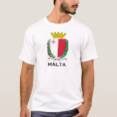 マルタ-紋章か紋章付き外衣か記号または旗 Tシャツ (正面)