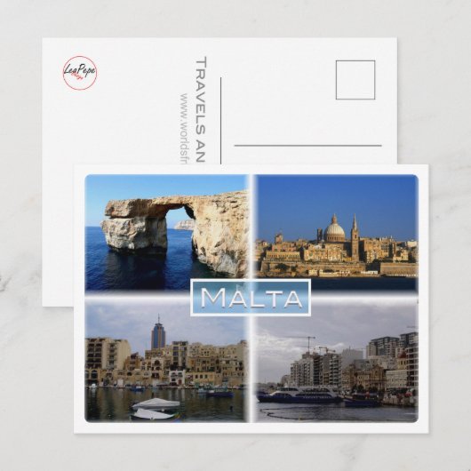 マルタ – Gozo Mt Azure Window - La Valletta - ポストカード (正面/裏面)