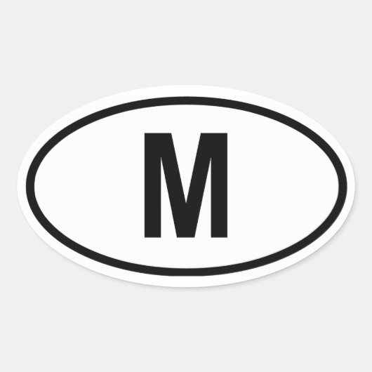 マルタ「M」 楕円形シール (正面)