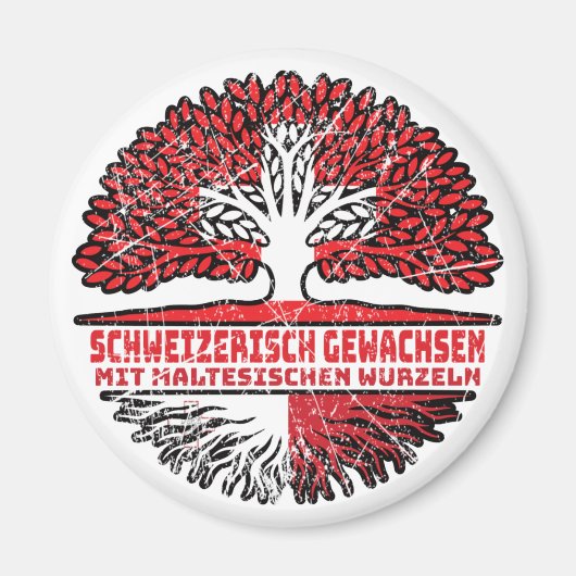 マルタMaltesisch Schweizer Schweiz Baum Wurzel マグネット (正面)