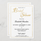 マルチウォーターズ聖なる書物、 経典エレガント金ゴールドブライダルシャワー 招待状 (正面/裏面)