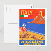 マルチェジーネ城、ガルダ湖、イタリア ポストカード (正面/裏面)