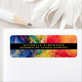 マルチカラーとゴールドのスプラッタ宛先 ラベル (インサイチュ)