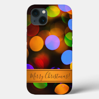 マルチカラーのクリスマスイルミネーション テキストテンプレート iPhone 13ケース