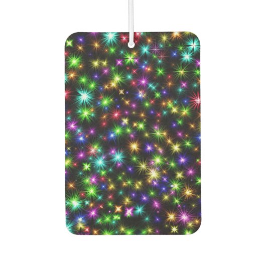 マルチカラーのクリスマス星の光線パターン カーエアーフレッシュナー (正面)