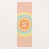 マルチカラーのサークルとタイガーキャット ヨガマット (裏面)