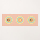 マルチカラーのサークルとタイガーキャット ヨガマット (正面(横))