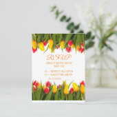 マルチカラーのチューリップの花束 サンダーコーブ 出欠カード (スタンド正面)