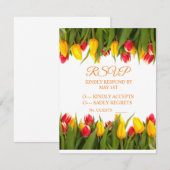 マルチカラーのチューリップの花束 サンダーコーブ 出欠カード (正面/裏面)