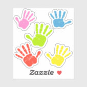 マルチカラーのハンドプリント シール (シート)