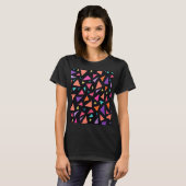マルチカラーの三角形の幾何学模様 Tシャツ (正面フル)
