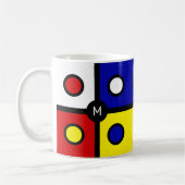 マルチカラーの抽象芸術のモノグラム コーヒーマグカップ (左)