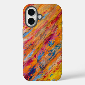 マルチカラーの模様のスマホケース iPhone 16ケース