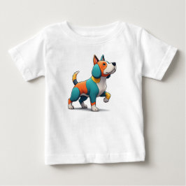 マルチカラーの犬 ベビーTシャツ