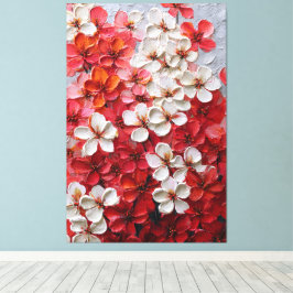 マルチカラーの花々が躍るインパスト壁画 キャンバスプリント