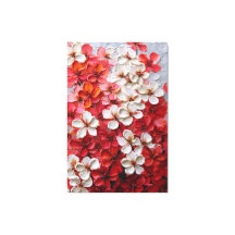 マルチカラーの花々が躍るインパスト壁画