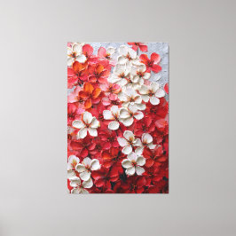 マルチカラーの花々が躍るインパスト壁画 キャンバスプリント