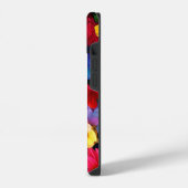 マルチカラーの花柄ボタニカルデザイン-75647 iPhoneケース (左側面)