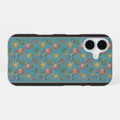 マルチカラーの花柄 iPhone 16ケース (裏面横)