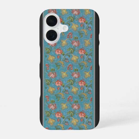 マルチカラーの花柄 iPhone 16ケース (裏面)