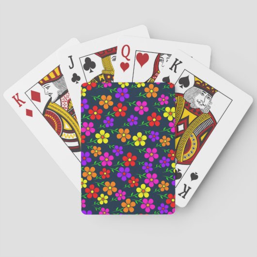 マルチカラーの花 フローラル柄-34654 トランプ (裏面)