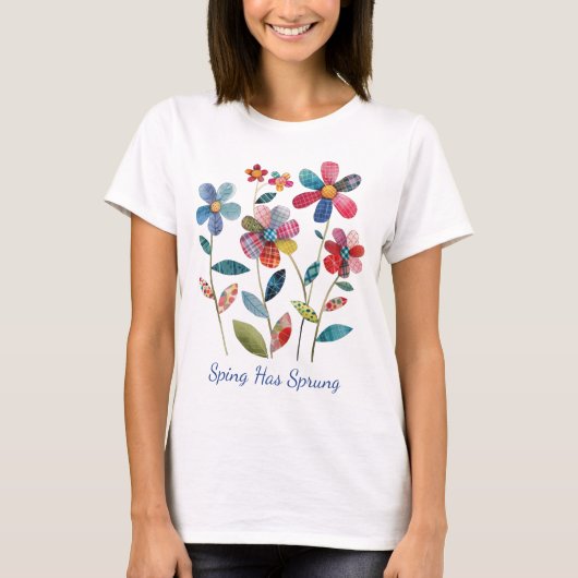 マルチカラーの花 春の訪れ Tシャツ (正面)