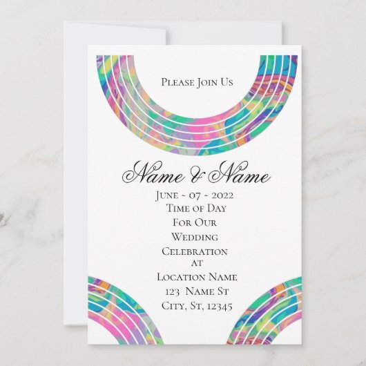 マルチカラーの虹 サンダーコーブ 招待状 (正面)