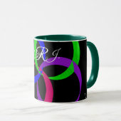 マルチカラーインターチェンジ幾何学コーヒーマグ マグカップ (正面右)