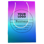 マルチカラーオンブレ & 企業/ブランド連絡先情報 ミディアムペーパーバッグ (正面)