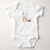 マルチカラーキツネ漫画 ベビーボディスーツ (正面)