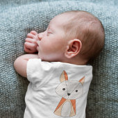 マルチカラーキツネ漫画 ベビーボディスーツ