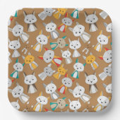 マルチカラーキツネ漫画 ペーパープレート (正面)