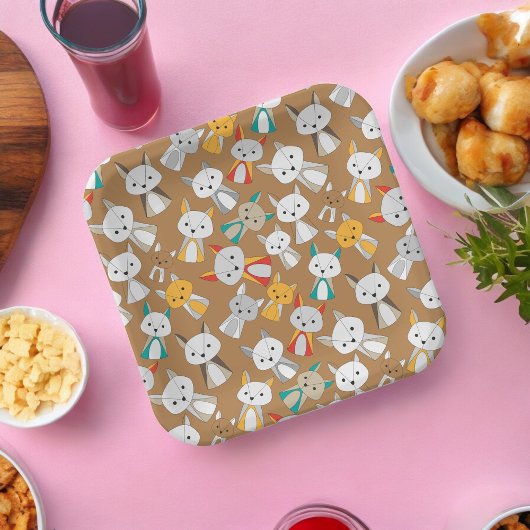 マルチカラーキツネ漫画 ペーパープレート