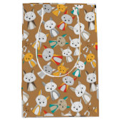 マルチカラーキツネ漫画 ミディアムペーパーバッグ (正面)