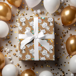 マルチカラーキツネ漫画 ラッピングペーパー