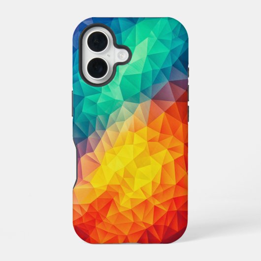 マルチカラーキュビズム絵画 iPhone 16ケース (裏面)
