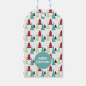 マルチカラークリスマスツリーパターン ギフトタグ (正面)