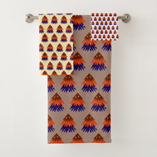 マルチカラークリスマスツリー バスタオルセット (インサイチュ)