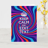 マルチカラースワールにあなたのKeep Calmメッセージを カード (黄色い花)