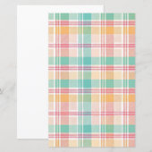 マルチカラーチェック柄のスクラップブック用紙 (正面/裏面)