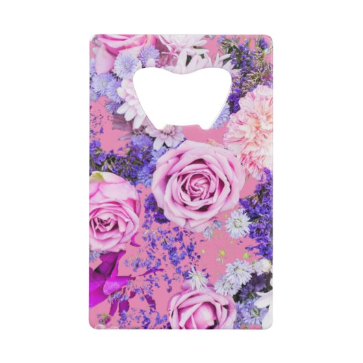 マルチカラーフラワーズクレジットカードボトルオープナー クレジットカード栓抜き (正面)