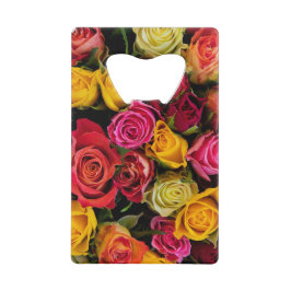 マルチカラーフラワーズクレジットカードボトルオープナー クレジットカード栓抜き