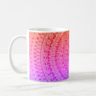 マルチカラーマンダラオリジナルアートマグ コーヒーマグカップ