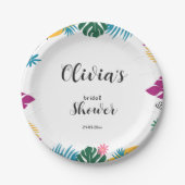 マルチカラーリーフ ブライダルシャワー ペーパープレート (正面)